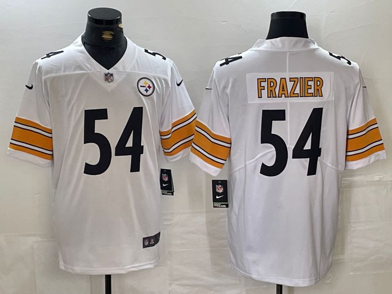 Men Pittsburgh Steelers #54 Frazier White Second generation 2024 Nike Limited NFL Jersey style 1